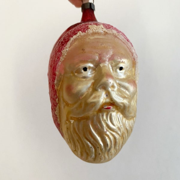 Rare 1920s antique mercury glass Santa ornament