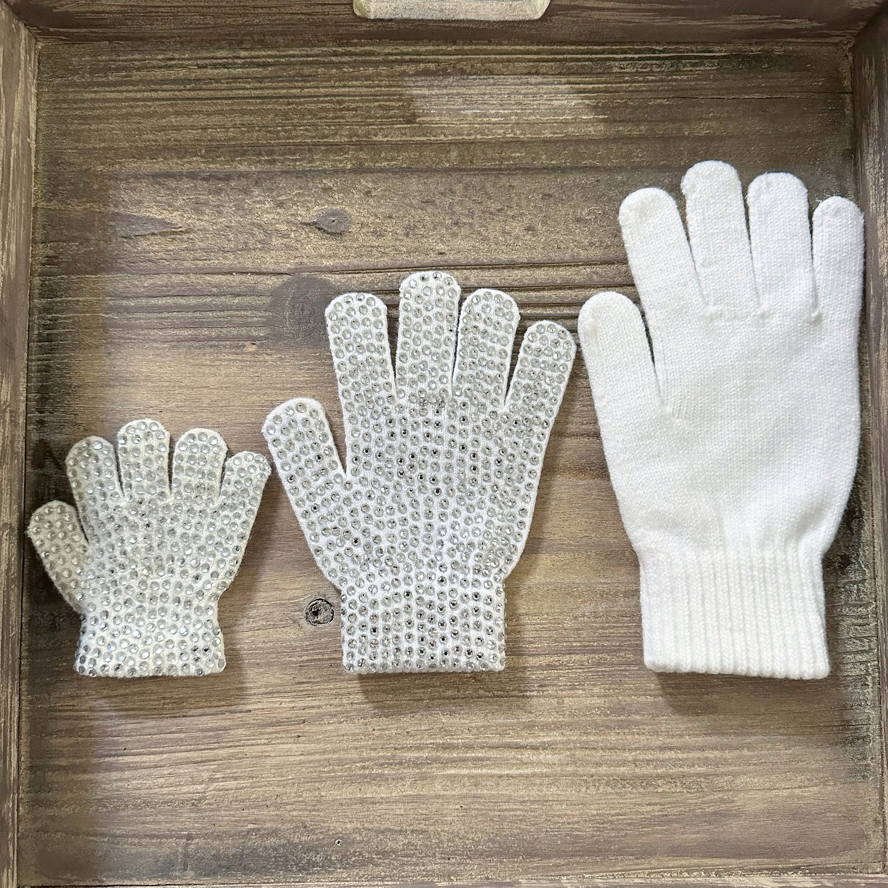 Rare MJ Michael Jackson Glove in Both Side Rhinestone Silver Crystal  Handmade