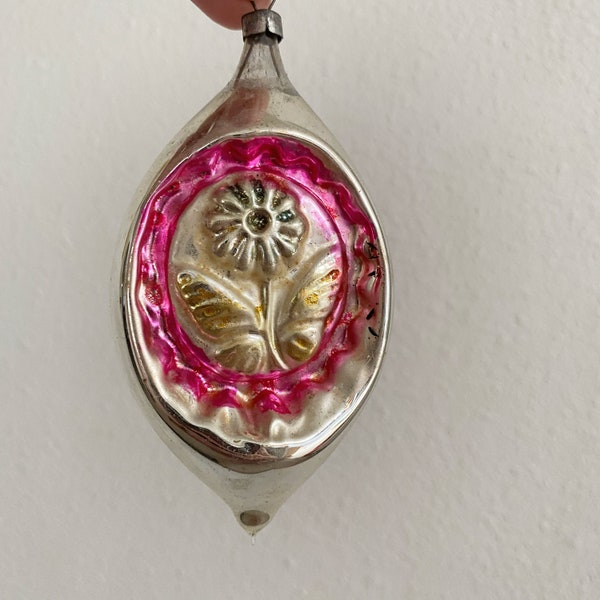 Antique butterfly flower indent ornament