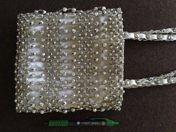 Silver beaded crossbody purse - image 4