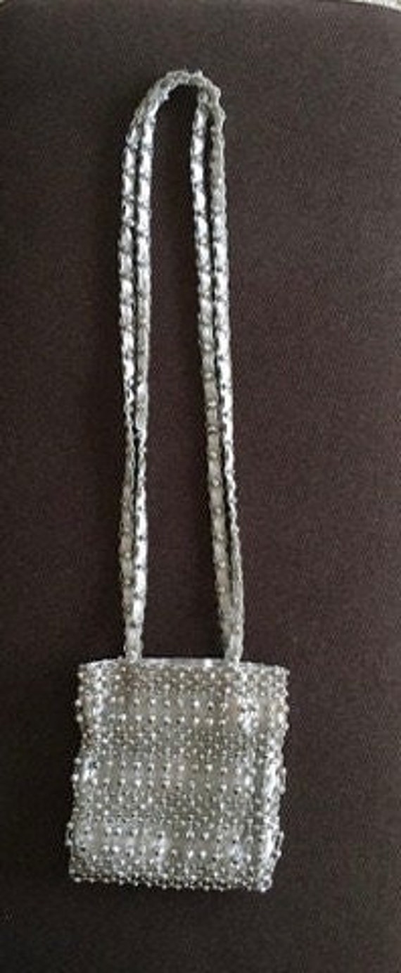 Silver beaded crossbody purse - image 3
