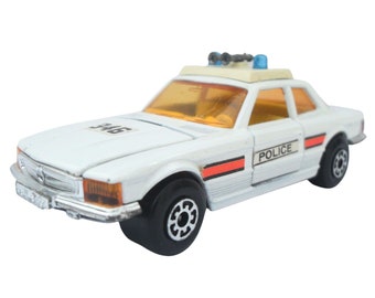 1970s Vintage Matchbox Superkings K-61 Mercedes 350 SLC Police Car. Toy Collectible. Made in England