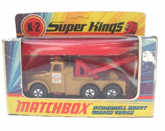 1970s Vintage Matchbox Superkings K-2 Scammell Esso Heavy Wreck Truck. Toy Collectible. Made in England