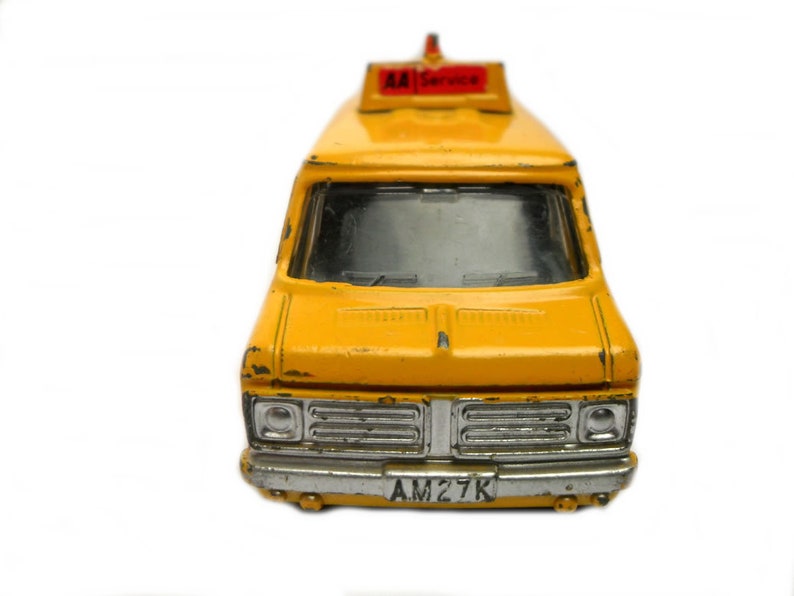 Dinky Toys GB N°412 - Bedford Van AA - Jaune - Châssis Noir Mat - Neuf En Boîte