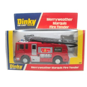 1970 Vintage Dinky 285 Merryweather Marquis Fire Tender. Juguete coleccionable. Hecho en Inglaterra