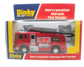 1970s Vintage Dinky 285 Merryweather Marquis Fire Tender. Toy Collectible. Made in England