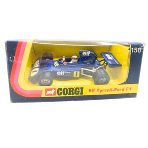 1970s Vintage Corgi 158 Jackie Stewart ELF Tyrrel Ford F1 Racing Car. Toy Collectible. Made in England