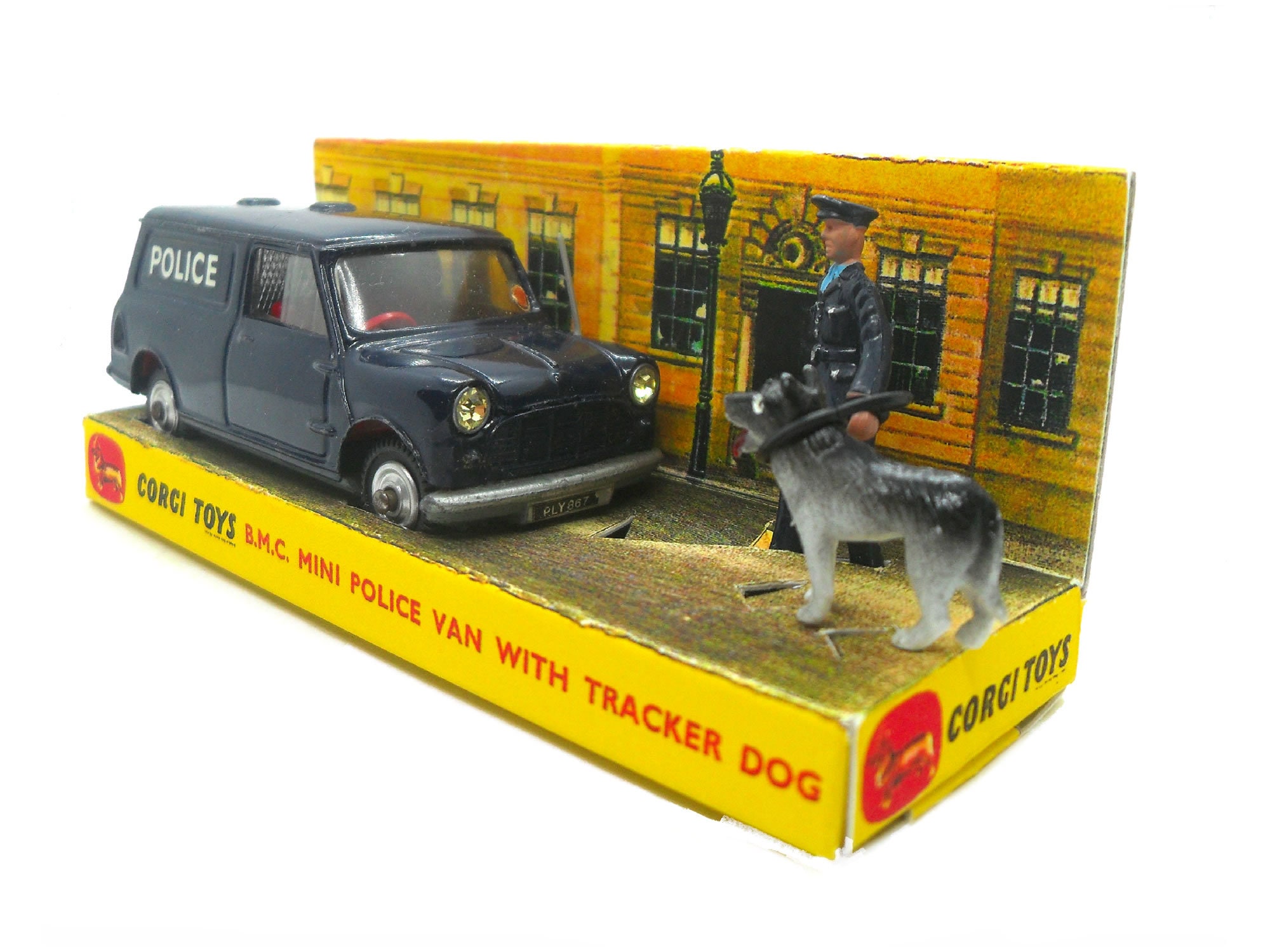 1960s Vintage Corgi 448 BMC Mini Police Van Toy Collectible 1960s Vintage Corgi 448 BMC Mini Police Van Toy Collectible