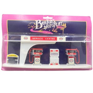 1970s Vintage Bartons Motoplay Model Garage Forecourt Set. Toy Collectible. Made in England