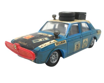 1960s Vintage Corgi 302 "Andrew Cowan" Hillman Hunter Rally Car [Weathered]. Toy Collectible. Made in England