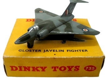 1950s Vintage Dinky 735 Gloster Javelin Fighter. Toy Collectible. Made in England