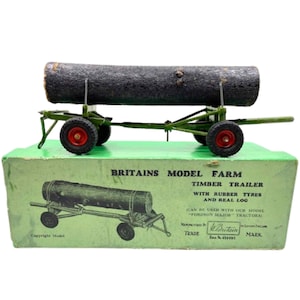 1950s Vintage Britains Model Farm 129F Timber Trailer. Toy Collectible. Made in England