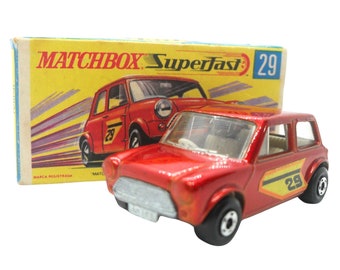 1970s Vintage Matchbox Superfast No: 29d Racing Mini. Toy Collectible. Made in England