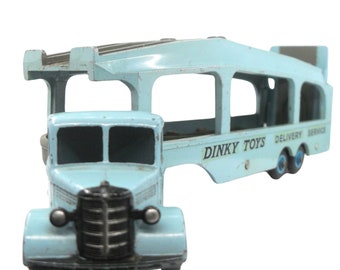 1950s Vintage Dinky 582 Bedford Pullmore Car Transporter. Toy Collectible. Made in England.