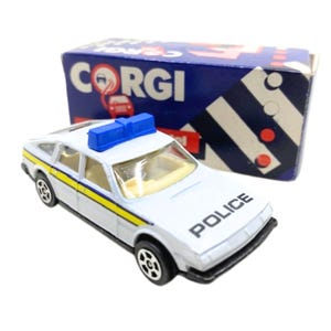 1980s Vintage Corgi Juniors Rover 3500 Police Car. Toy Collectible. Made in England
