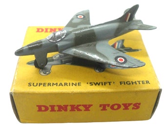 1950s Vintage Dinky 734 Supermarine Swift Fighter. Toy Collectible. Made in England