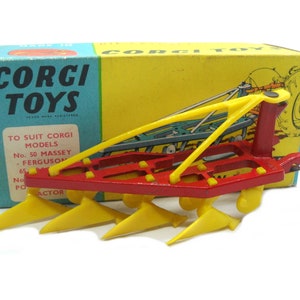 1960s Vintage Corgi 56 Four Furrow Plow. Toy Collectible. Made in England