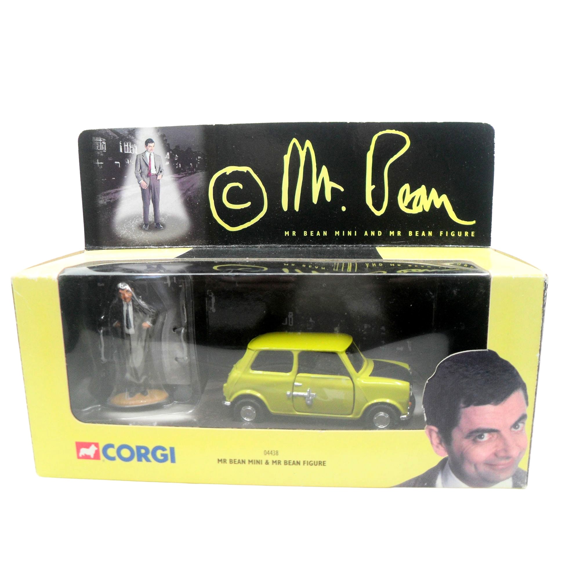 2000s Vintage Corgi 04438 Mr Bean Mini and Mr Bean Figure. Toy