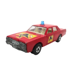 1970s Vintage Matchbox 59d Superfast Mecury Fire Chief Car. Toy Collectible. Made in England.