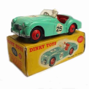 1950s vintage Dinky 111 Triumph TR2 concorrenza corse auto giocattolo da collezione Made in England