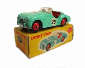 1950s Vintage Dinky 111 Triumph TR2 Competition Racing Car Toy Collectible Made in England