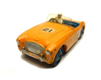1950s Vintage Dinky 109 Austin Healey Competition Racing Car Toy Collectible Made in England
