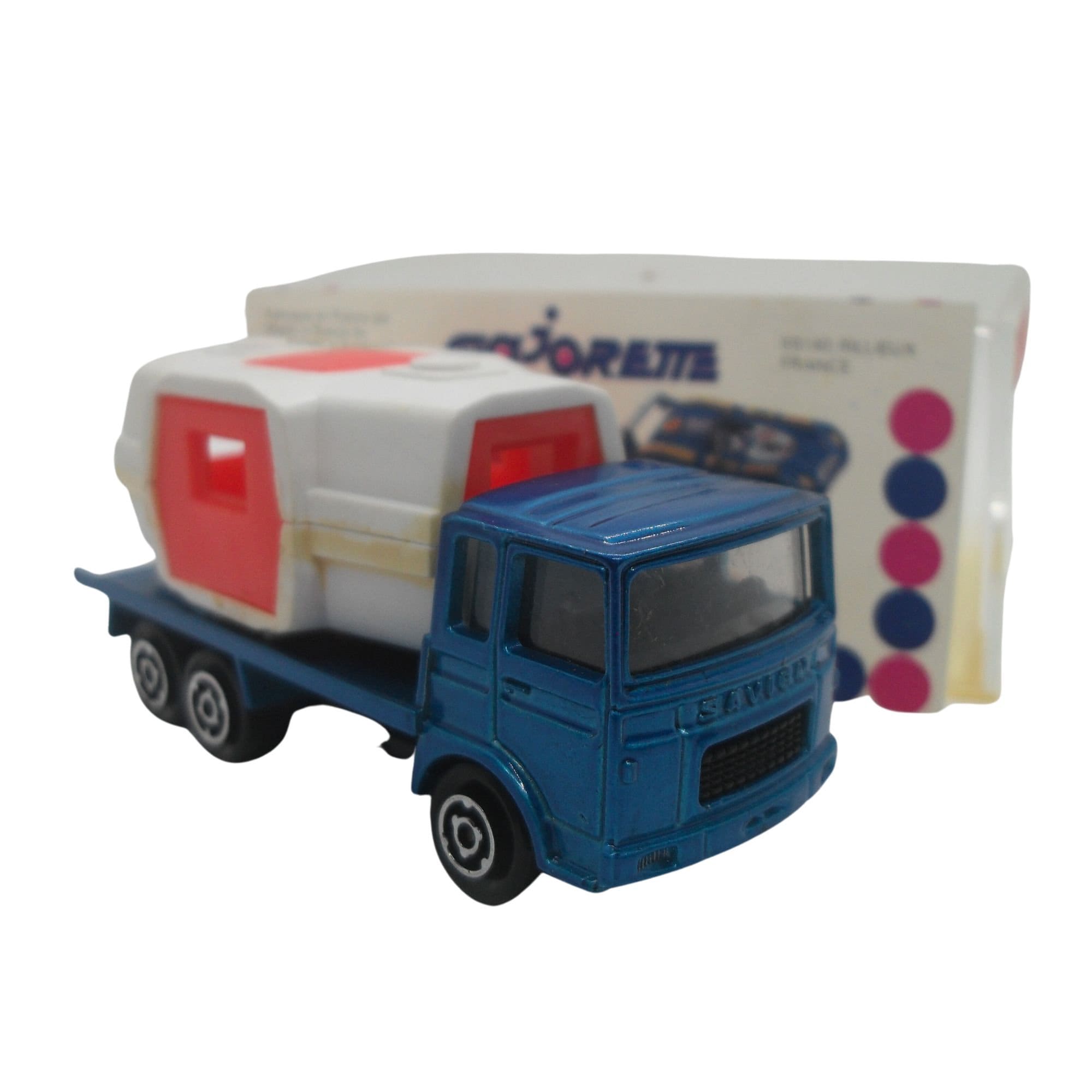 MAJORETTE boite vide saviem chantier 223