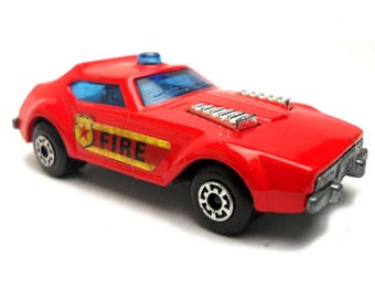 1970s Vintage Matchbox Superfast 64c Fire Chief car Toy Collectible. Made in England