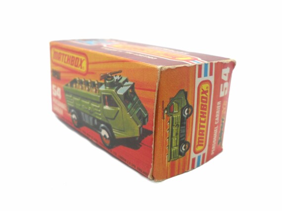 Saracen Personnel Carrier Matchbox Series Lesney 54 - Miniature Militaire Verte, Métal, UK