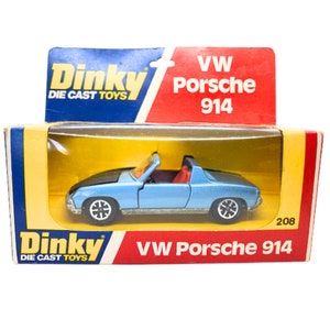 1970s Vintage Dinky 208 VW Porsche 914 sports car. Toy Collectible. Made in England