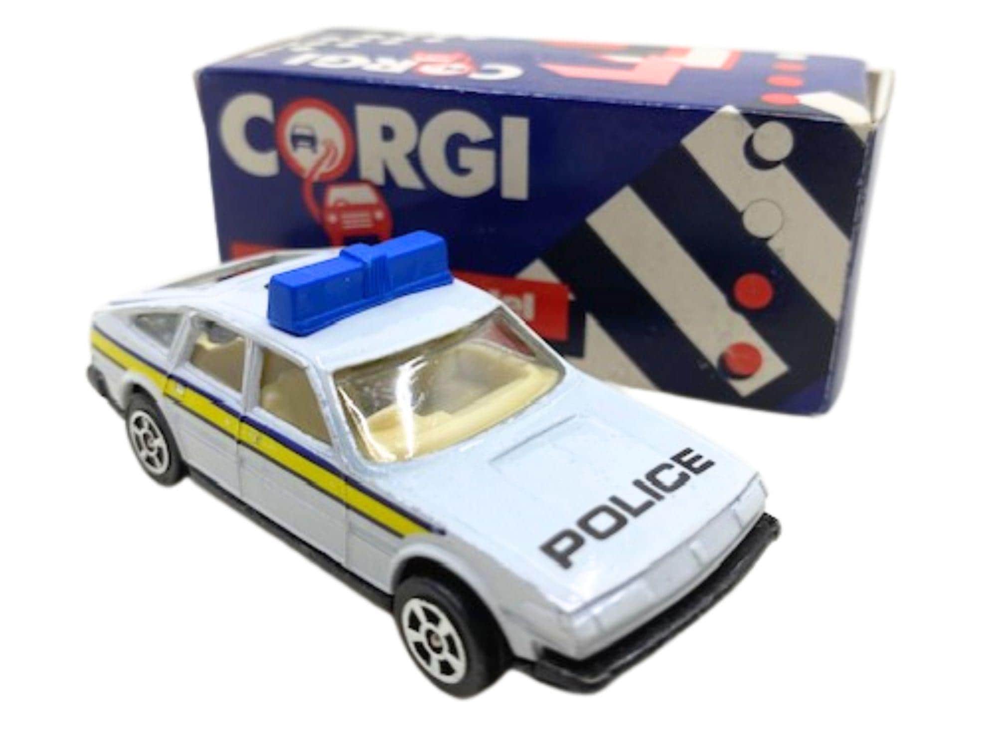 1980s Vintage Corgi Juniors Rover 3500 Police Car. Toy Collectible