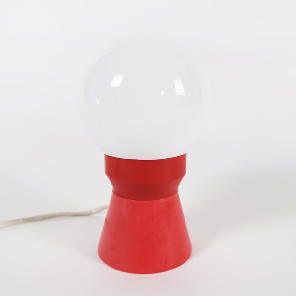 Vintage retro Tischlampe Kugellampe rot