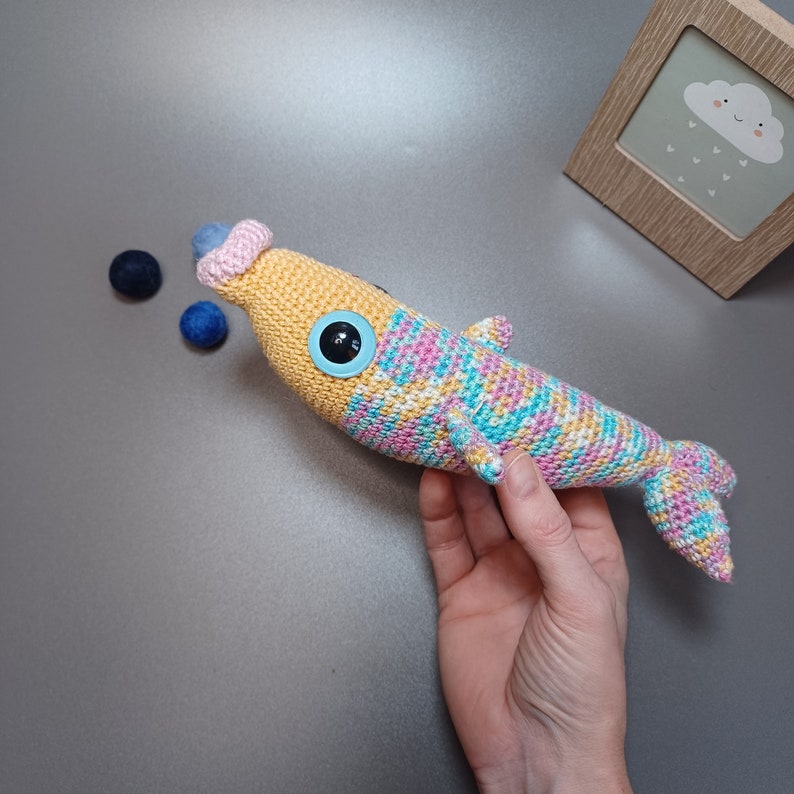 Baby Rattle Grasping Toy Crocheted Seahorse Gift for Baptism Birth Rattle Puffer Fish Amigurumi