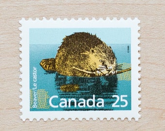 4 Beaver Postage Stamps, Canadian Vintage, Tiny Animals, Wild Mammals, Canada, Wedding Calligraphy Envelopes, Fauna, Beavers
