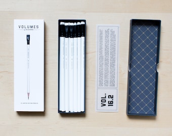 Box of 12 Palomino Blackwing Volumes 16.2 Firm Graphite, Black and White finish, Writing or Drawing Pencil, Gift for Architects or Designers