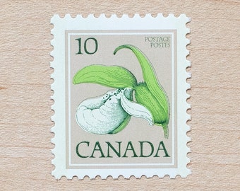 4 Wildflower Canada Postage Stamps, Orchid, Flower, Botanical, Flowers, Wedding Calligraphy, Beige, Neutral Canadian woc f1