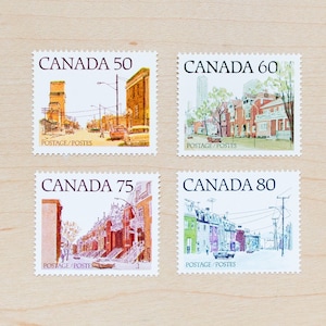 City Street Briefmarken, Kanada, Hochzeitskalligraphie, Kanadier, Städte, Kanada,hänge,Quebec, Prärie, Ostküste
