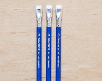 Blackwing 73 *Three Pencils*, Soft Graphite, deep blue finish with raised topography texture, Lake Tahoe, Palomino Volume