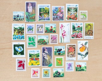 29 Flower Garden Postage Stamps, Canada, Wedding Calligraphy, Canadian, Mushroom, Botanical Gardens, Berry, Orchid, Trees