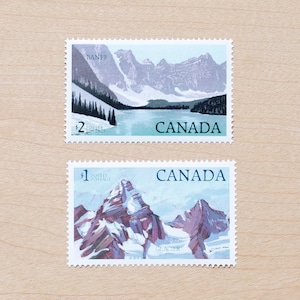 Parc national de Banff et des Glaciers Timbres-poste Mariage Calligraphie Enveloppes Cartes Lettres canadiennes 1984 Montagnes Parcs Canada