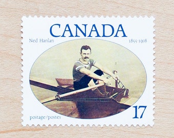 4 Row Boat Postage Stamps, Canadian, Neutral Beige Colour, Wedding Calligraphy Envelopes, Styling Stationery, Rowing, Lakes