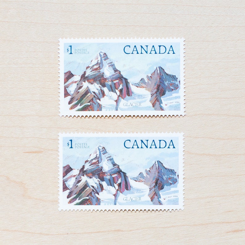 2 X Parc National De Glacier Timbres Mariage Calligraphie Enveloppes Cartes Lettres Canadien 1984 Montagnes Parcs Canada
