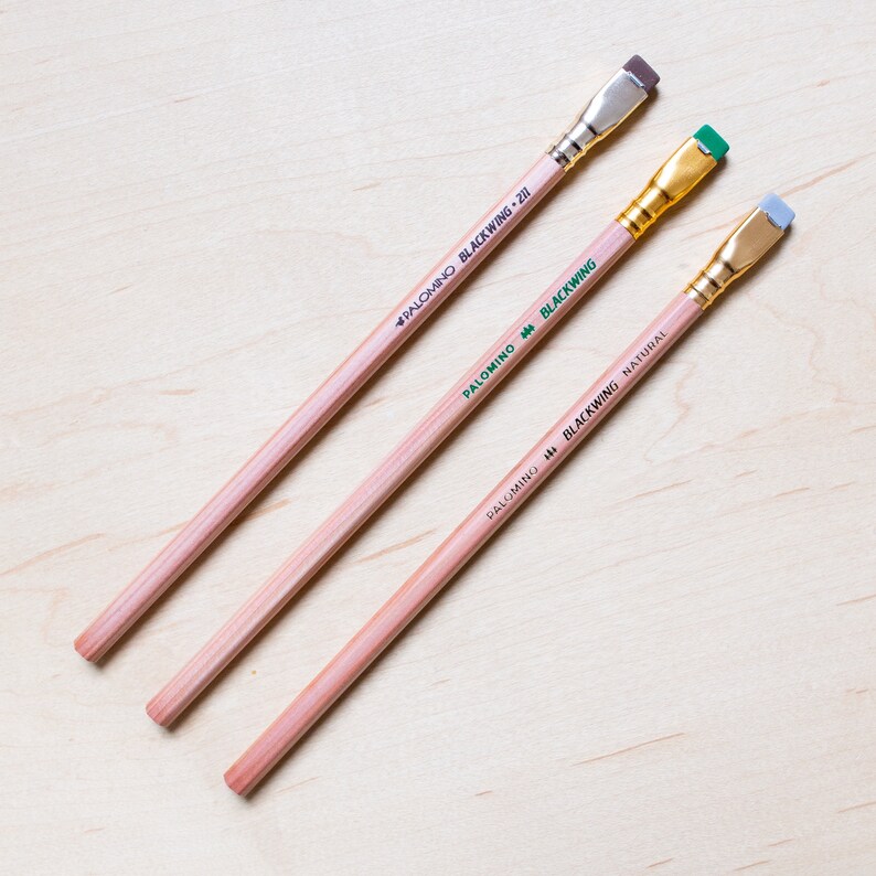 Blackwing Set of 3 \u2013 Volumes 211 Palomino Cedar Wood Natural Finish Pencil CalCedar and Extra Firm