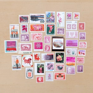 Pink Floral Postage Collection Marketplace Postage Stamps by undefined