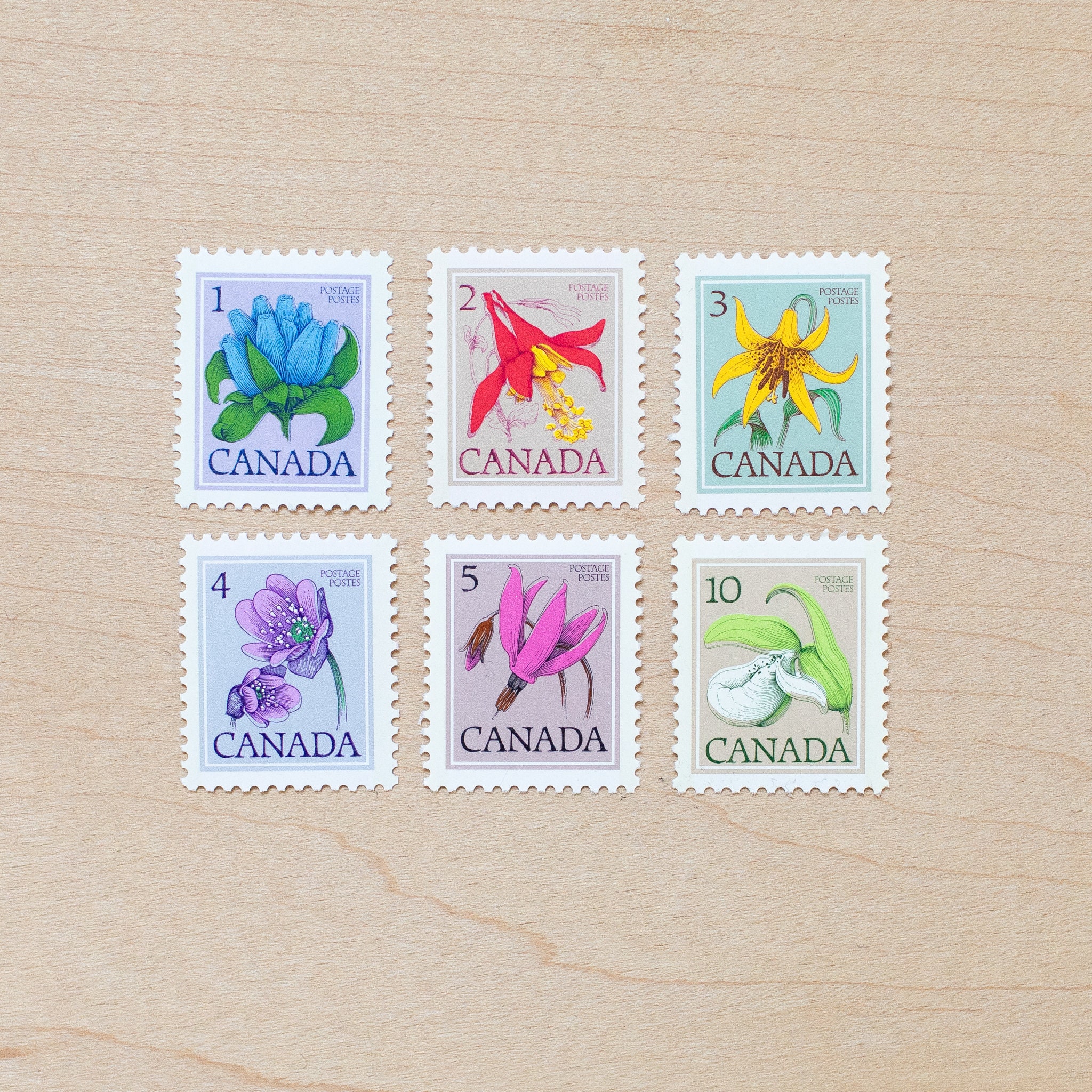 Vintage Flower Stamp Stickers