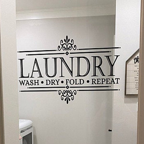 Laundry Room Wall Decal | Elegant Vinyl Laundry Decals - Easy Apply