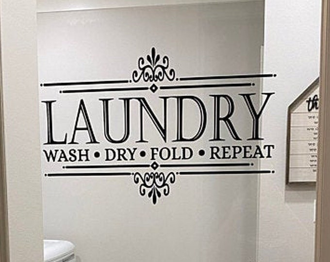 The Laundry Room Vinyl Decal Style 2 Door Decal Vinyl Wall Decal Wall ...