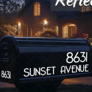 Reflective Mailbox Decal Set, Custom Address Numbers