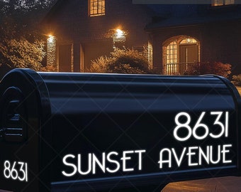 Reflective Mailbox Decal Set, Custom Address Numbers