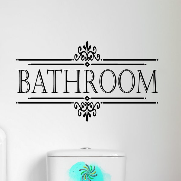 Bathroom Wall Decals Etsy